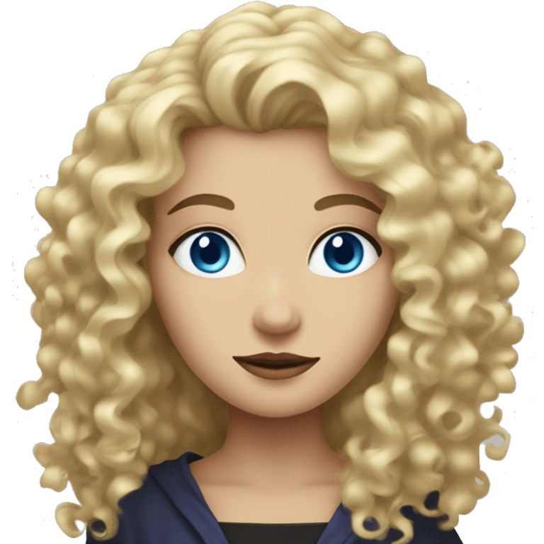 Blonde curly hair Blue eyed woman who is witchy  emoji