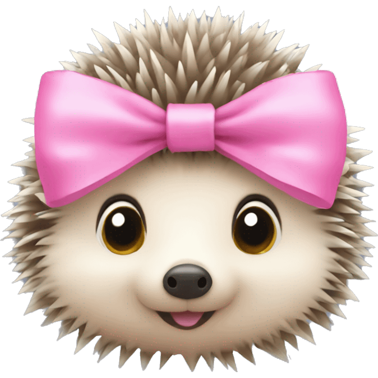 tiny hedgehog with a pink bow emoji