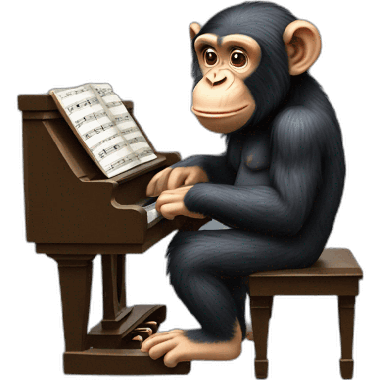 chimpanzé joue du piano emoji