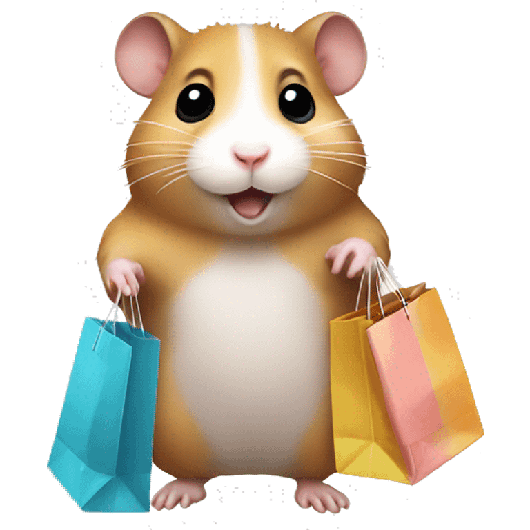 Hamster with shopping bags emoji