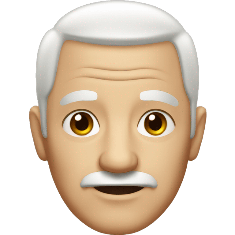 old man with brown eyes , bald , short and fat emoji