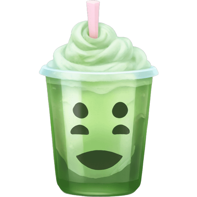 Iced matcha in a cute clear cup emoji