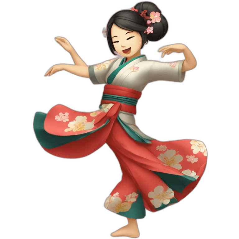 japanese girl dancing forró emoji