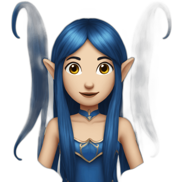 Long-dark-blue-hair-elf-girl emoji