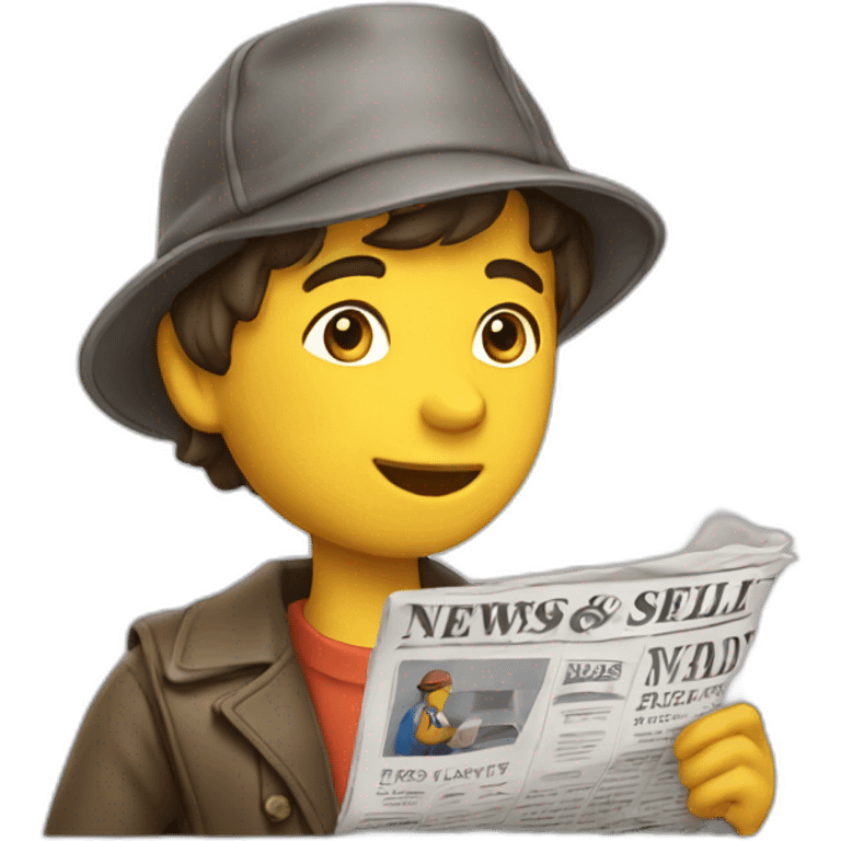 A newsboy selling a newspaper emoji