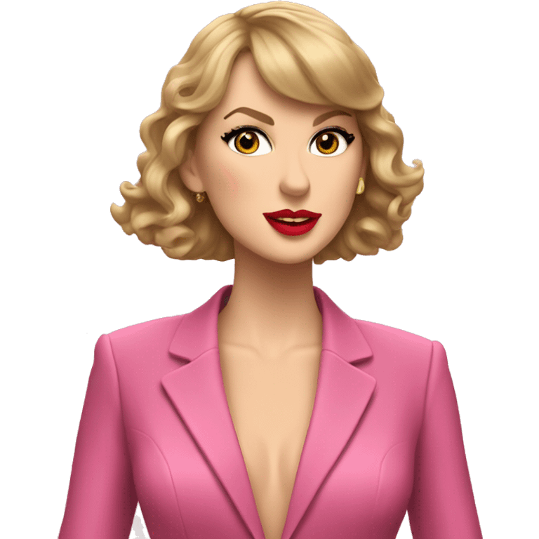 taylor swift cantando con traje rosa emoji