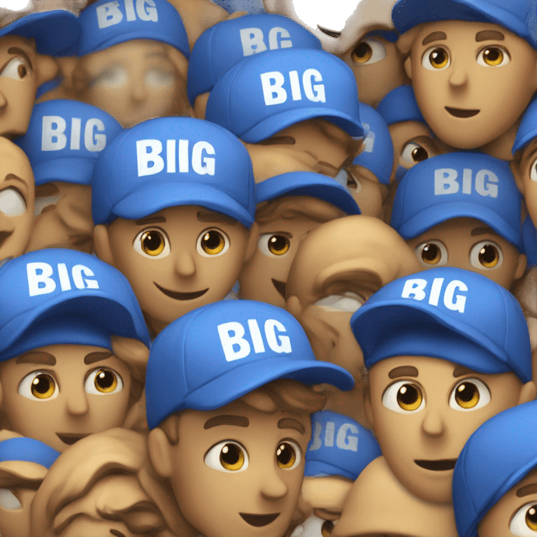 a blue cap where its written "Big Deal" on the front in big letters emoji