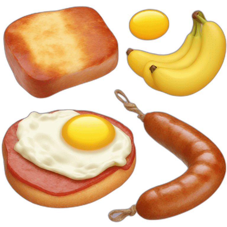 a saussage and two scrambled eggs emoji