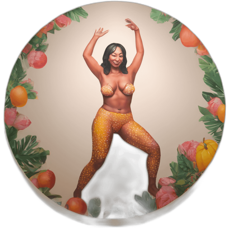 macrophotogrraphy,sari as body-painted navel as pawg-art piece installation in NYC MoMa emoji