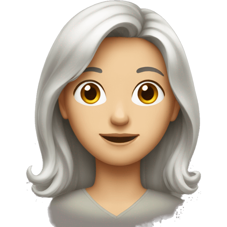 a playful middle-haired woman emoji