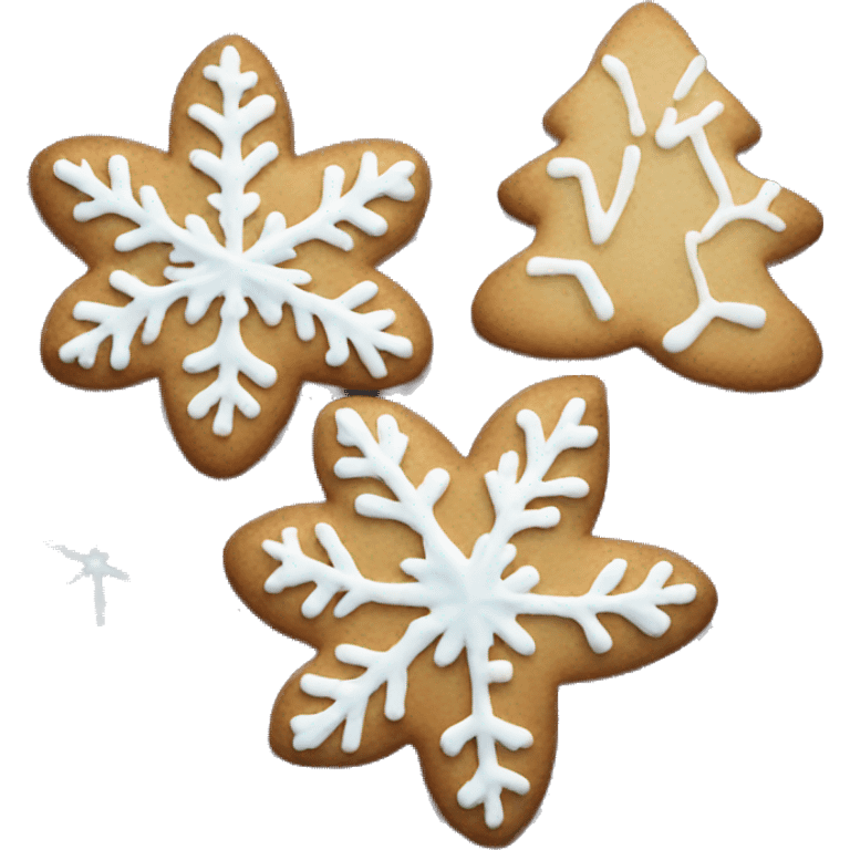 Christmas cookies with snowflakes emoji