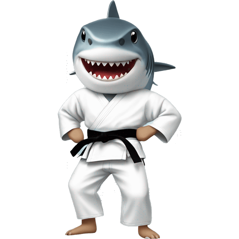 Shark in a karate gi emoji