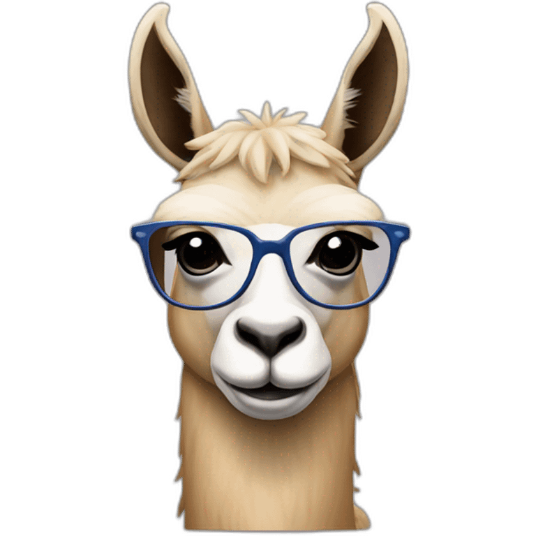 Lama with glasses emoji