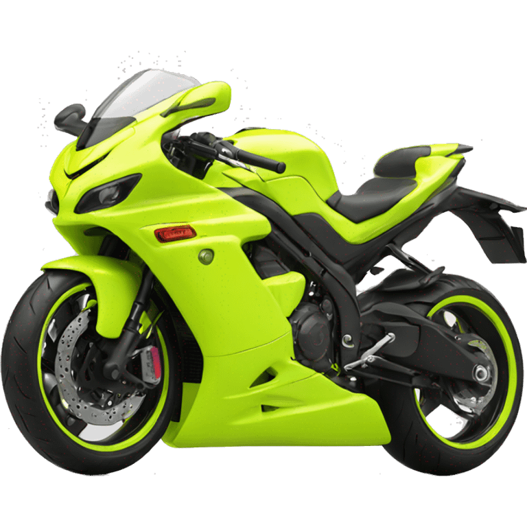 Supersport motorcycle in neon yellow emoji