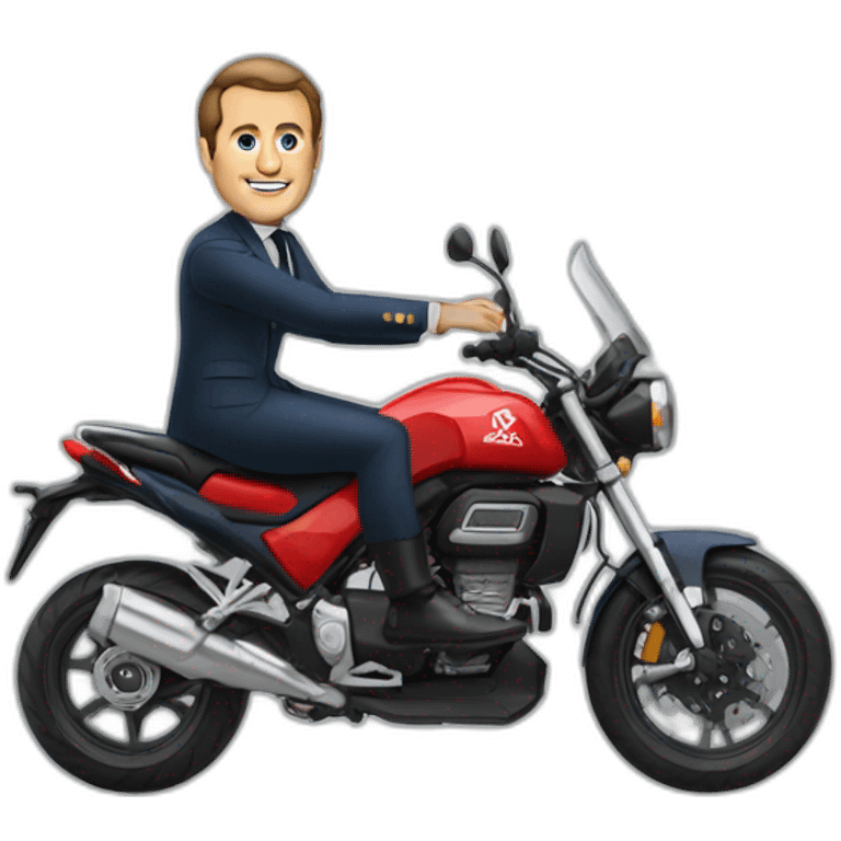 Macron sur une moto emoji