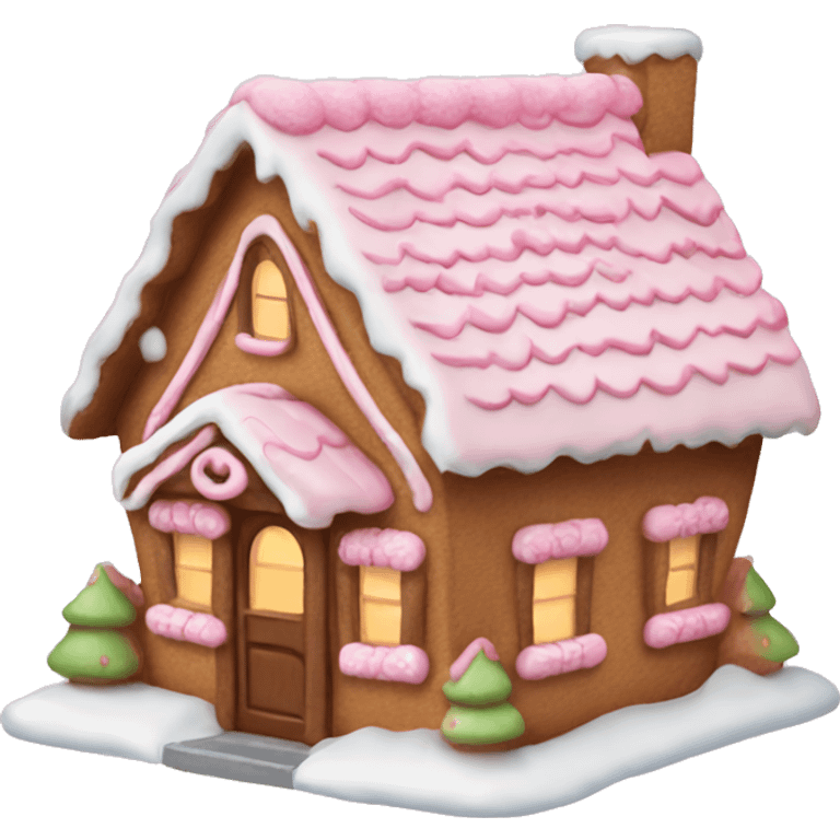 Light pink gingerbread cottage emoji