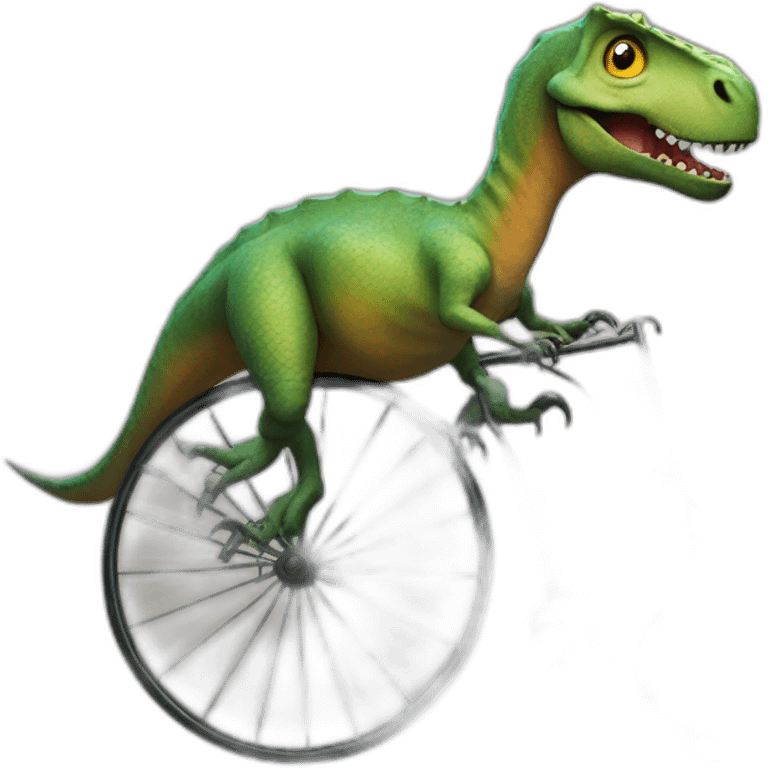 dinosaur on a penny-farthing emoji