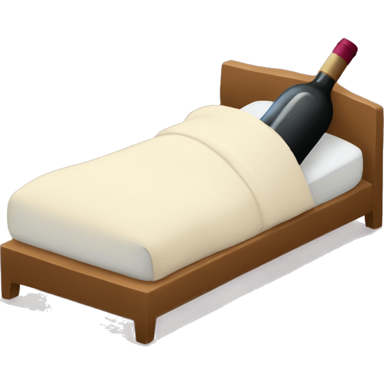 Bottle of wine sleeping in the bed  emoji