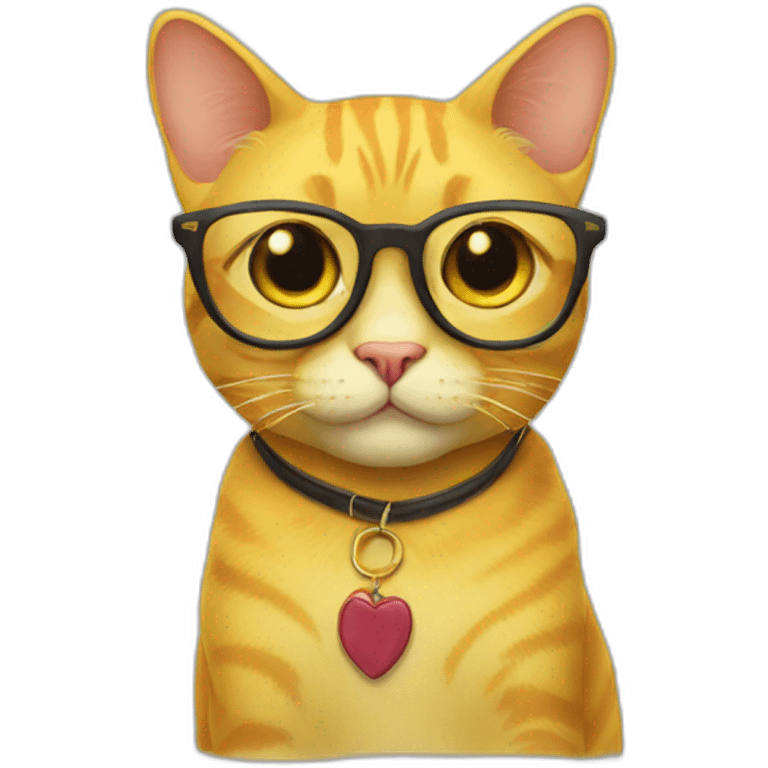 yellow cat in glasses emoji