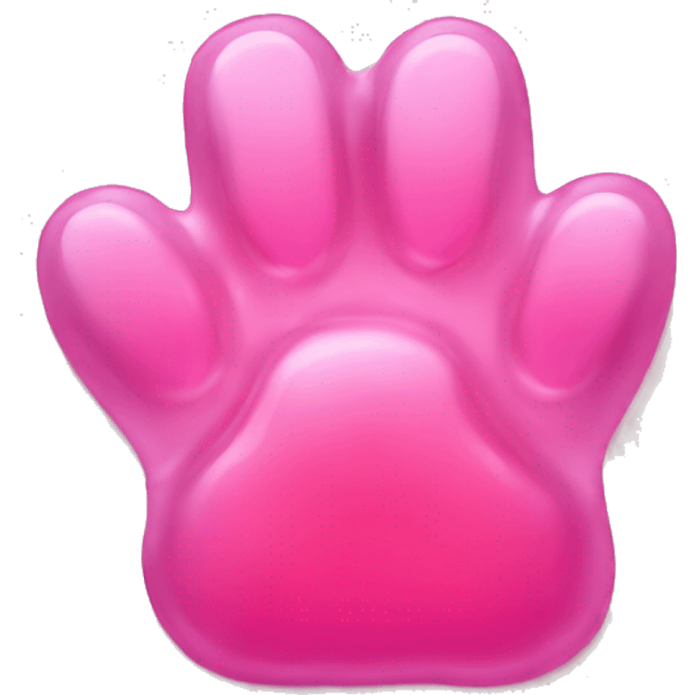 pink paw shaped jelly emoji