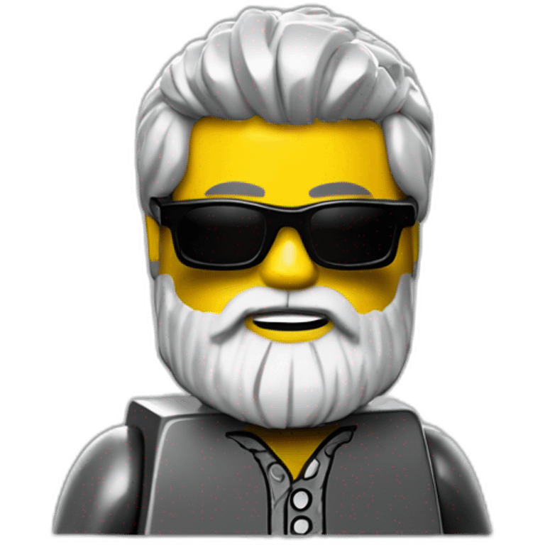 Lego minifig with black and gray beard, wearing sunglasses emoji