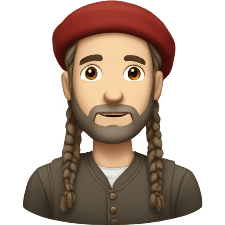 A white man with no beard and no mustache, with dread locks wearing a kippa emoji