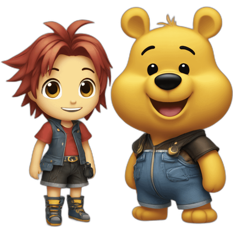 winnie the pooh meets sora from kingdom hearts emoji