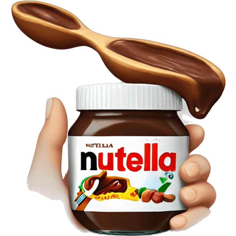 a Nutella jar with a hand inside emoji