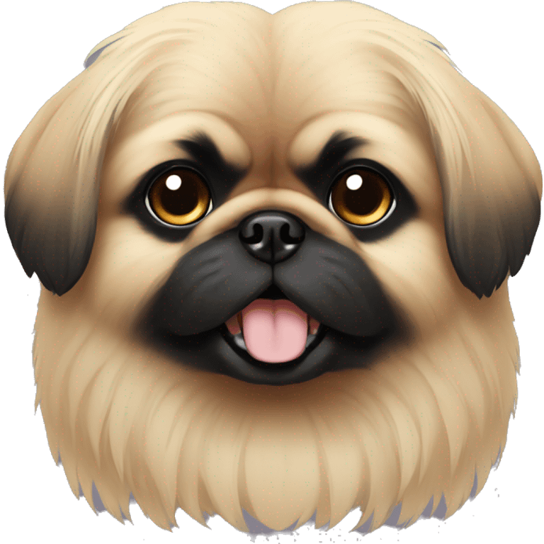 Beige Pekingese with black face  emoji