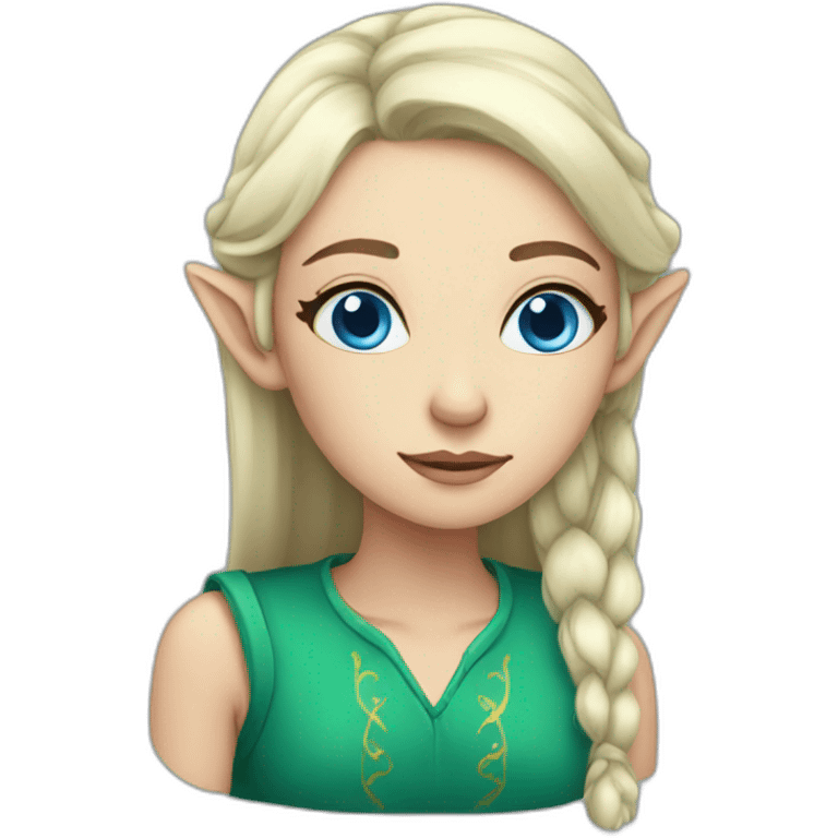 Female blue eyes tired elf emoji