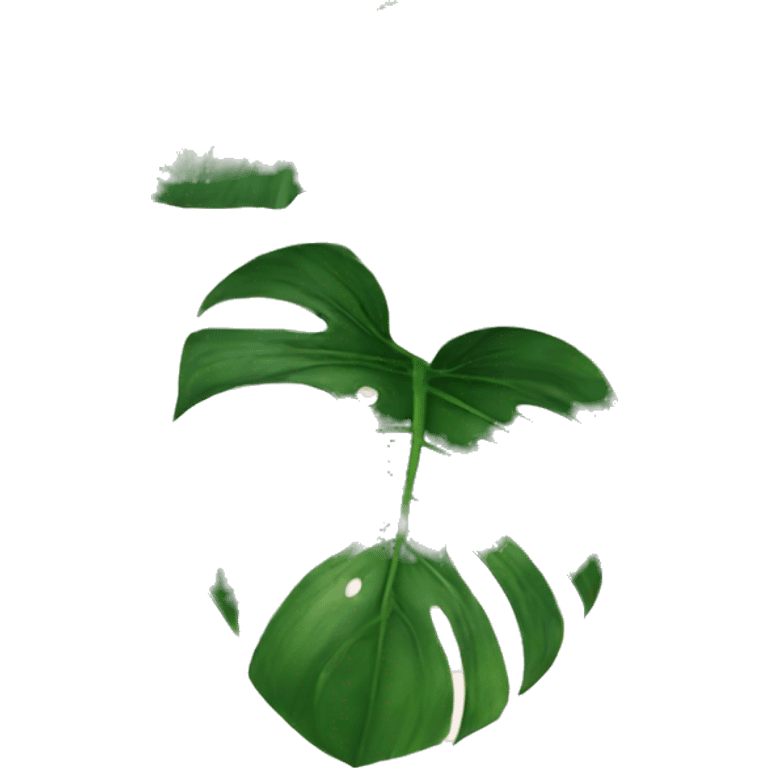 green monstera deliciosa leaf emoji