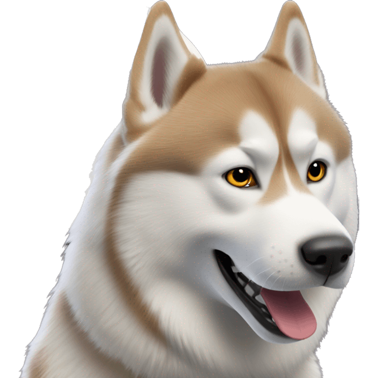 Red Siberian husky howling at the moon emoji