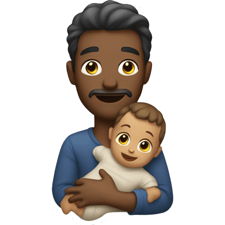 man with a baby child in arms emoji