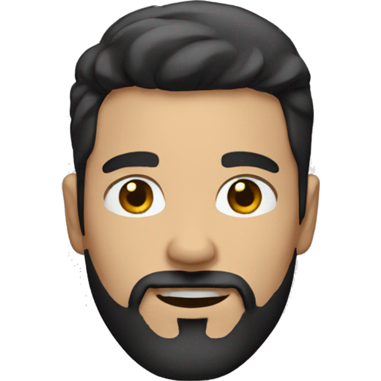 white Man with short black hair and goatee beard emoji