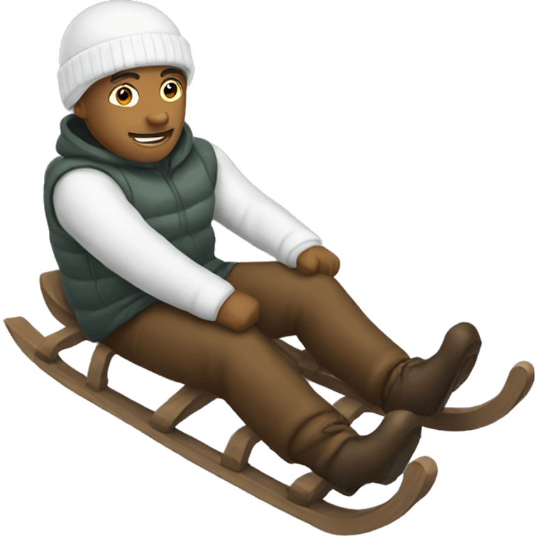 white man on sled emoji