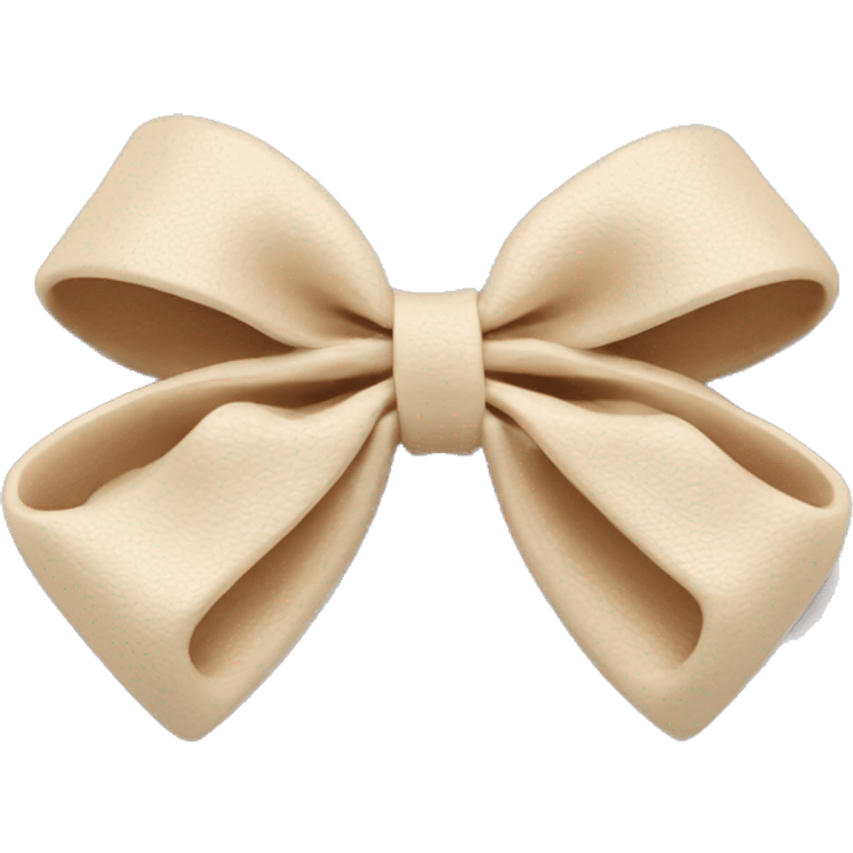 Beige bow shape hair claw clip emoji