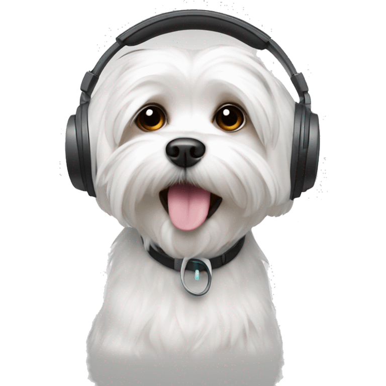 maltese with headphone emoji