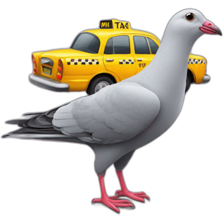 Taxi driven by a pigeon emoji