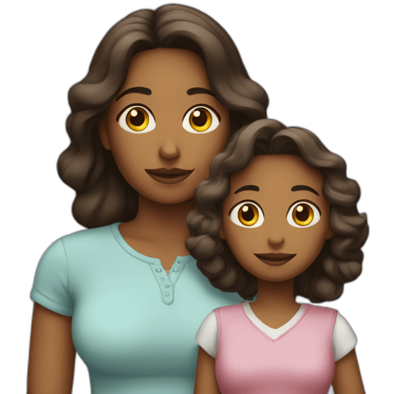 madre e hija adolescente emoji