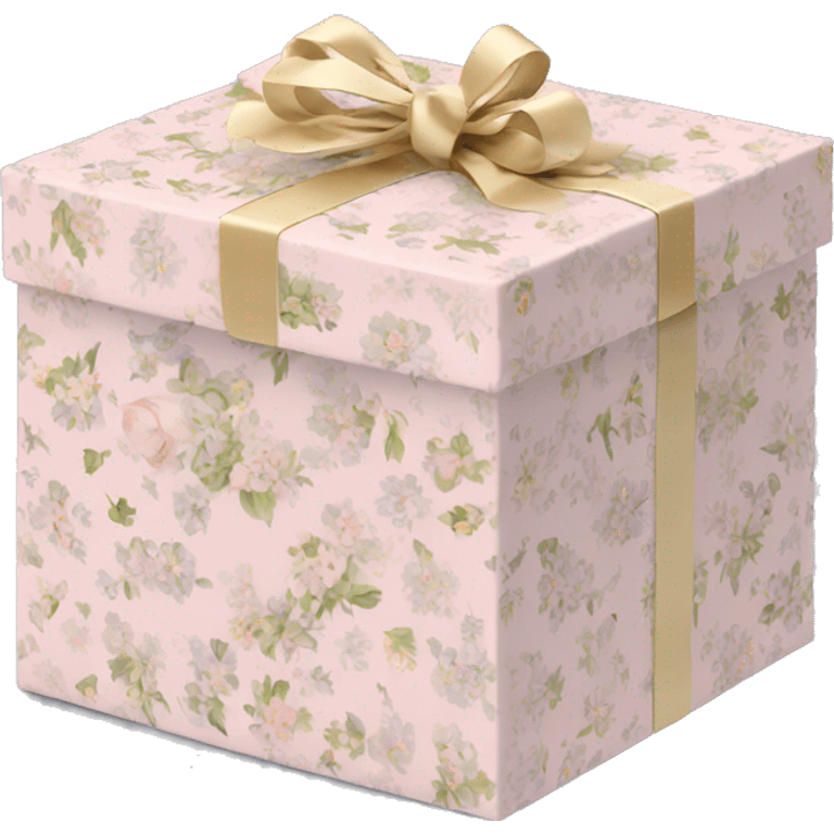 Elegant Rococo pale pink ditsy floral gift box emoji