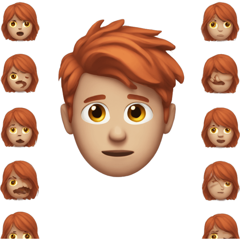 A red hair boy heartbroken emoji