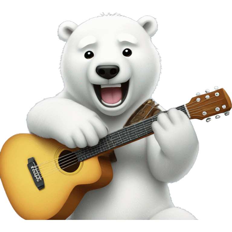 Polar bear playing guitar emoji