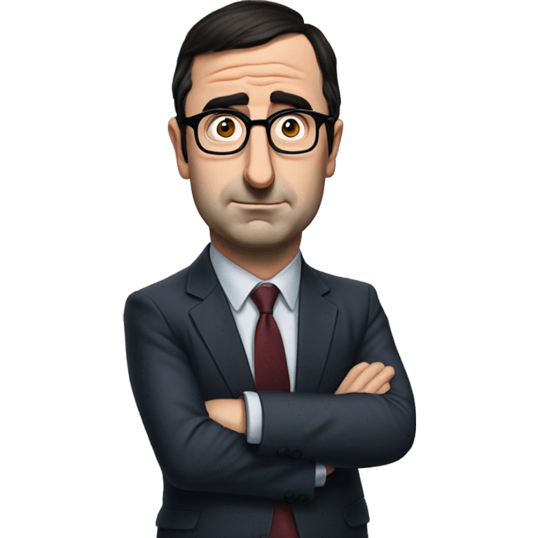 john oliver intensely british no smile emoji