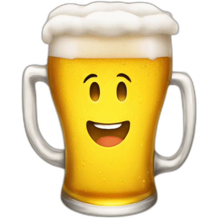 Three smiling glasses of beer emojis emoji