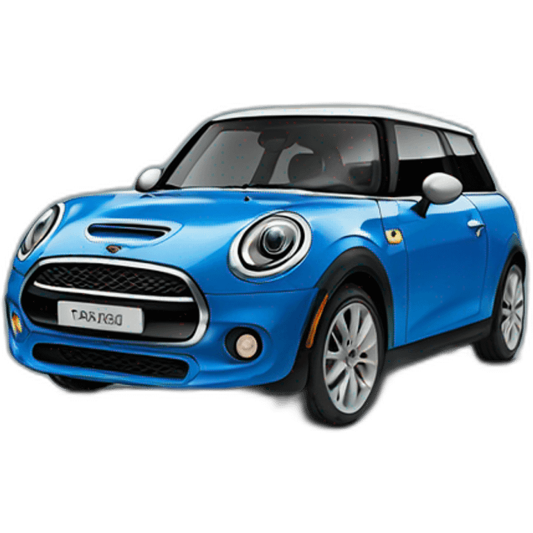 Electric Mini Cooper in blue emoji