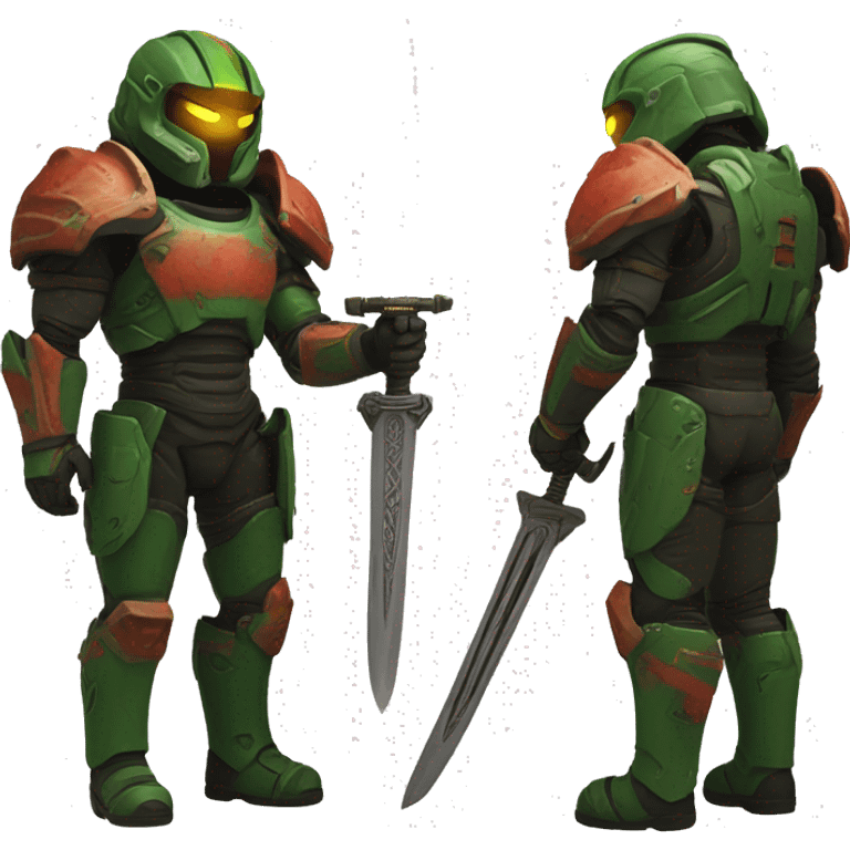 doom slayer with sword emoji