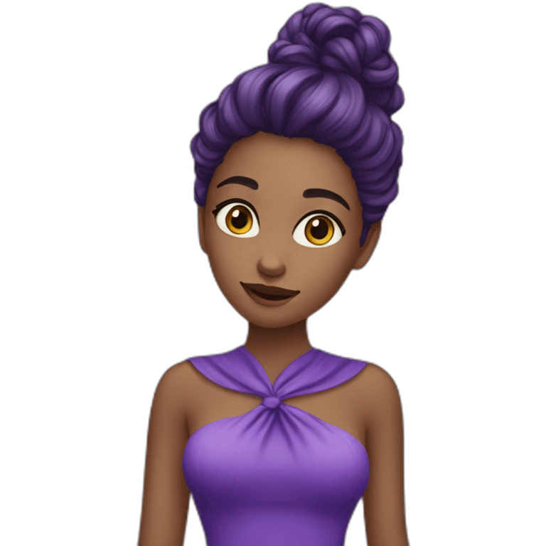 Beautiful girl with purple haor emoji