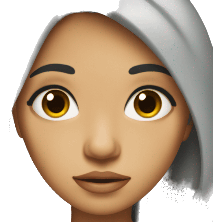 Young hispanic woman with big eyes and black hair emoji