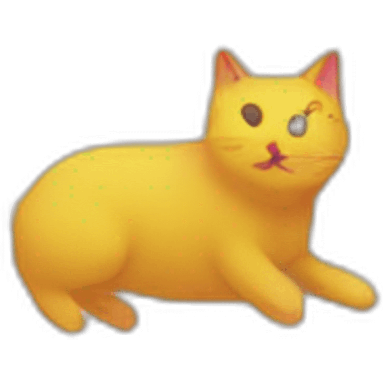 Cat riding a purple cat riding a red cat riding a yellow cat riding a cow emoji