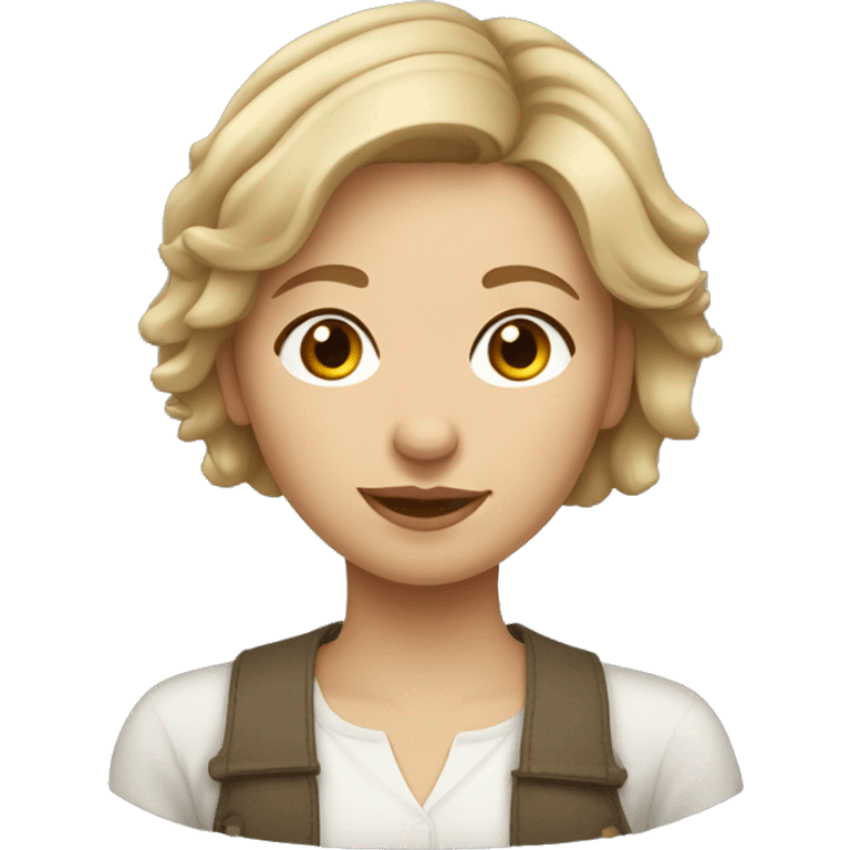 A Russland Girl with dark blonde, Short hair  emoji